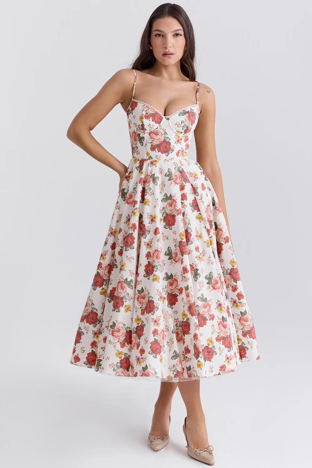 Amarielle - Robe Midi Élégante - Corset - Jupe Évasée - Robe de Bal - Image 13