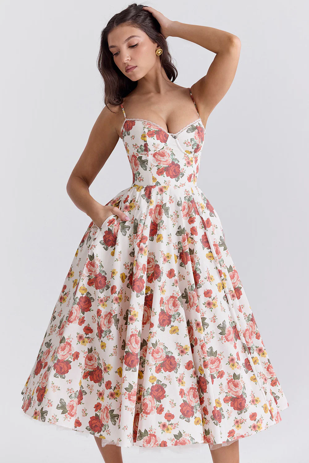 Amarielle - Robe Midi Élégante - Corset - Jupe Évasée - Robe de Bal - Image 14