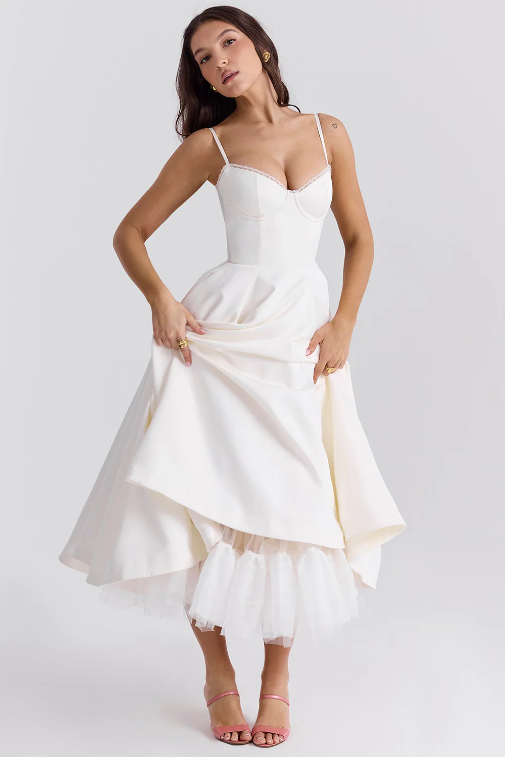 Amarielle - Robe Midi Élégante - Corset - Jupe Évasée - Robe de Bal - Image 8