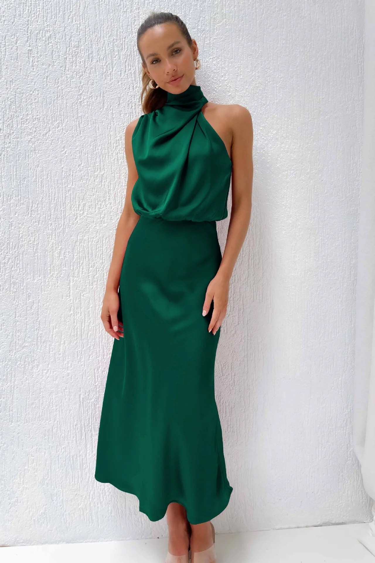 Amélie - Robe de soirée satinée - Halter - Image 10