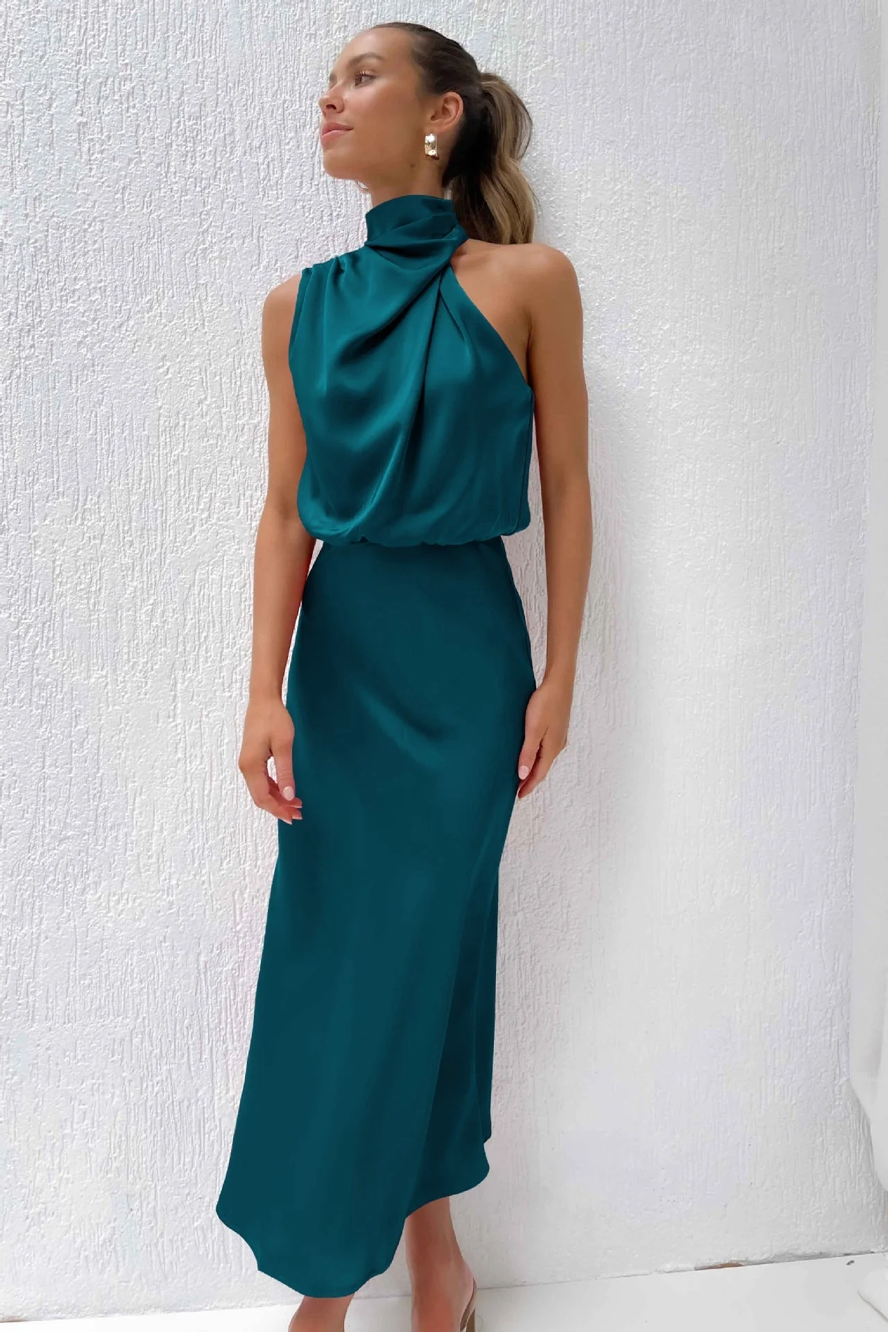 Amélie - Robe de soirée satinée - Halter - Image 6