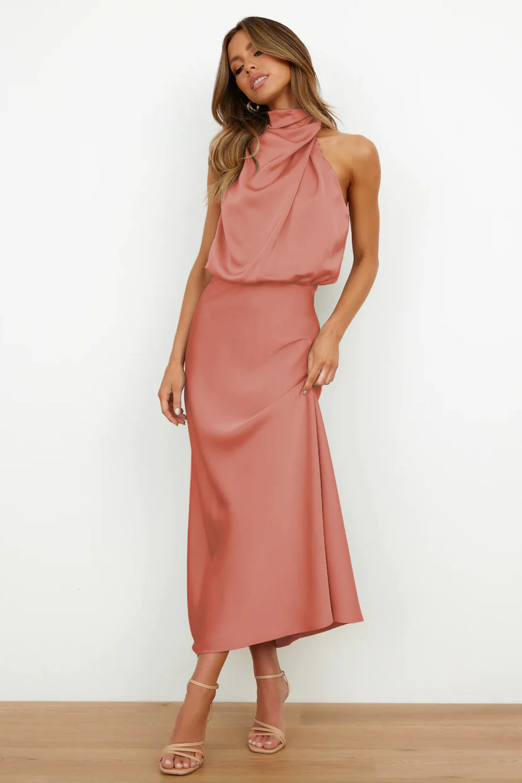 Amélie - Robe de soirée satinée - Halter - Image 7