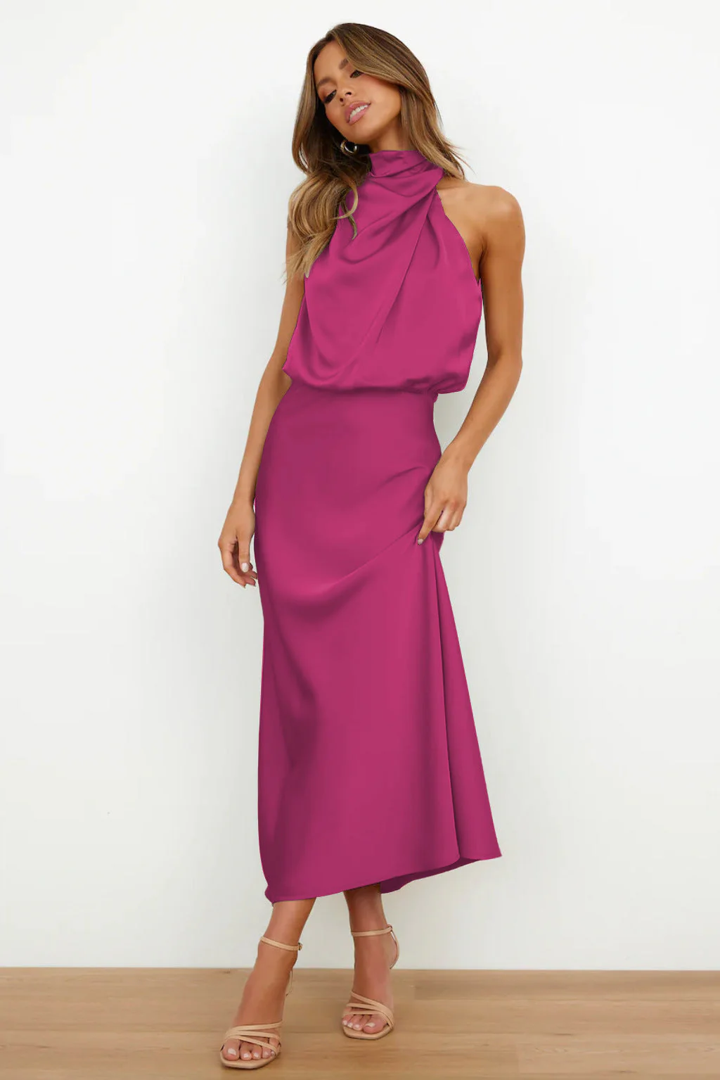 Amélie - Robe de soirée satinée - Halter - Image 9