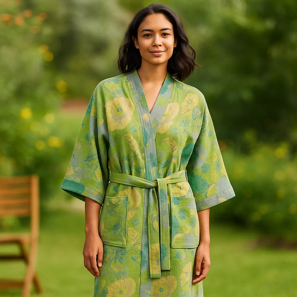 BloomEase – Couverture Élégante en Coton avec un Motif Floral Délicat pour un Moment de Détente dans la Vie - Image 2
