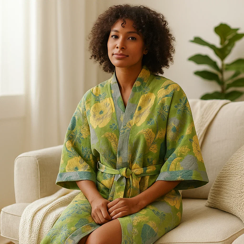 BloomEase – Couverture Élégante en Coton avec un Motif Floral Délicat pour un Moment de Détente dans la Vie - Image 3