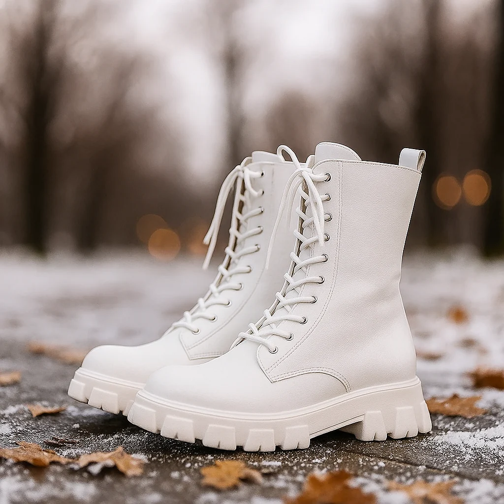 Bottes à Lacets Hautes Femme – Semelle Robuste