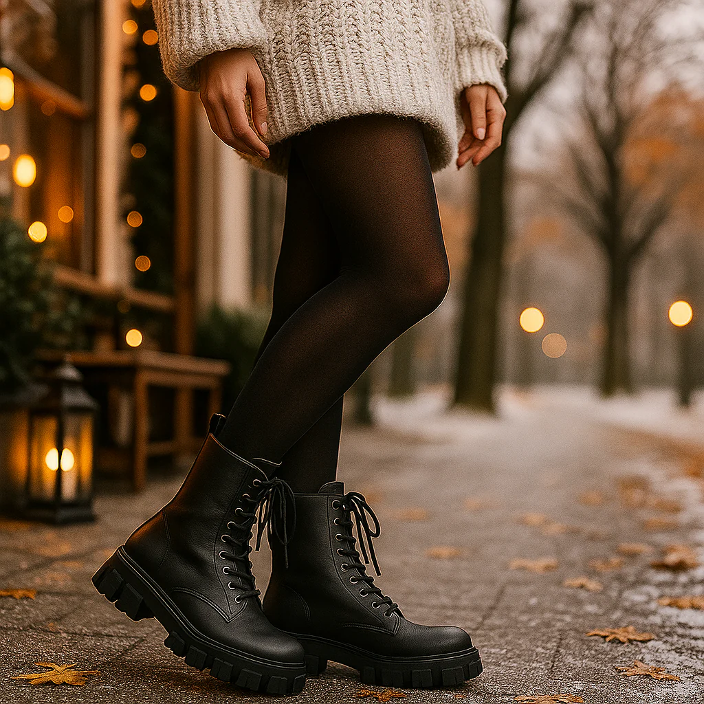 Bottes à Lacets Hautes Femme – Semelle Robuste - Image 6