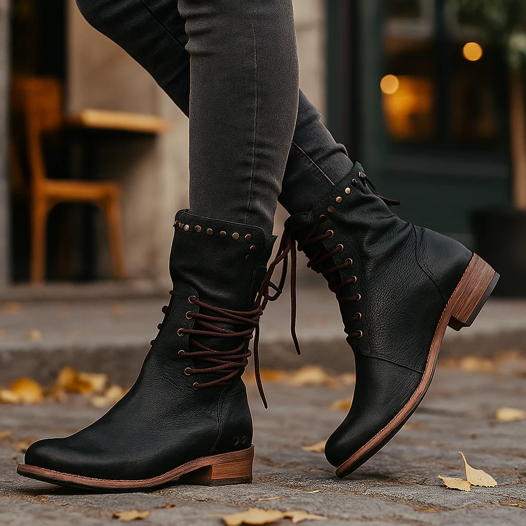 Bottes Chunky Femme - Cuir de Haute Qualité - Profil Robuste - Image 2