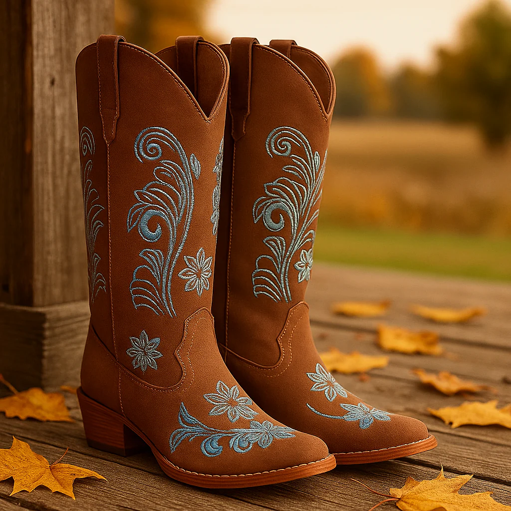 Bottes Cowboy Femme à Broderie Florale - Image 2