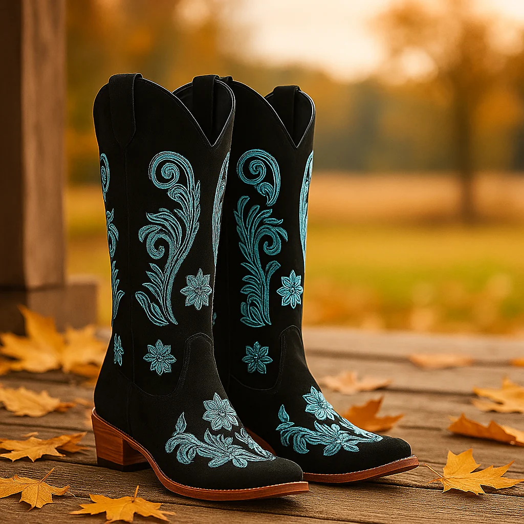 Bottes Cowboy Femme à Broderie Florale - Image 3