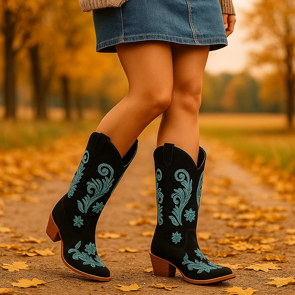 Bottes Cowboy Femme à Broderie Florale - Image 4