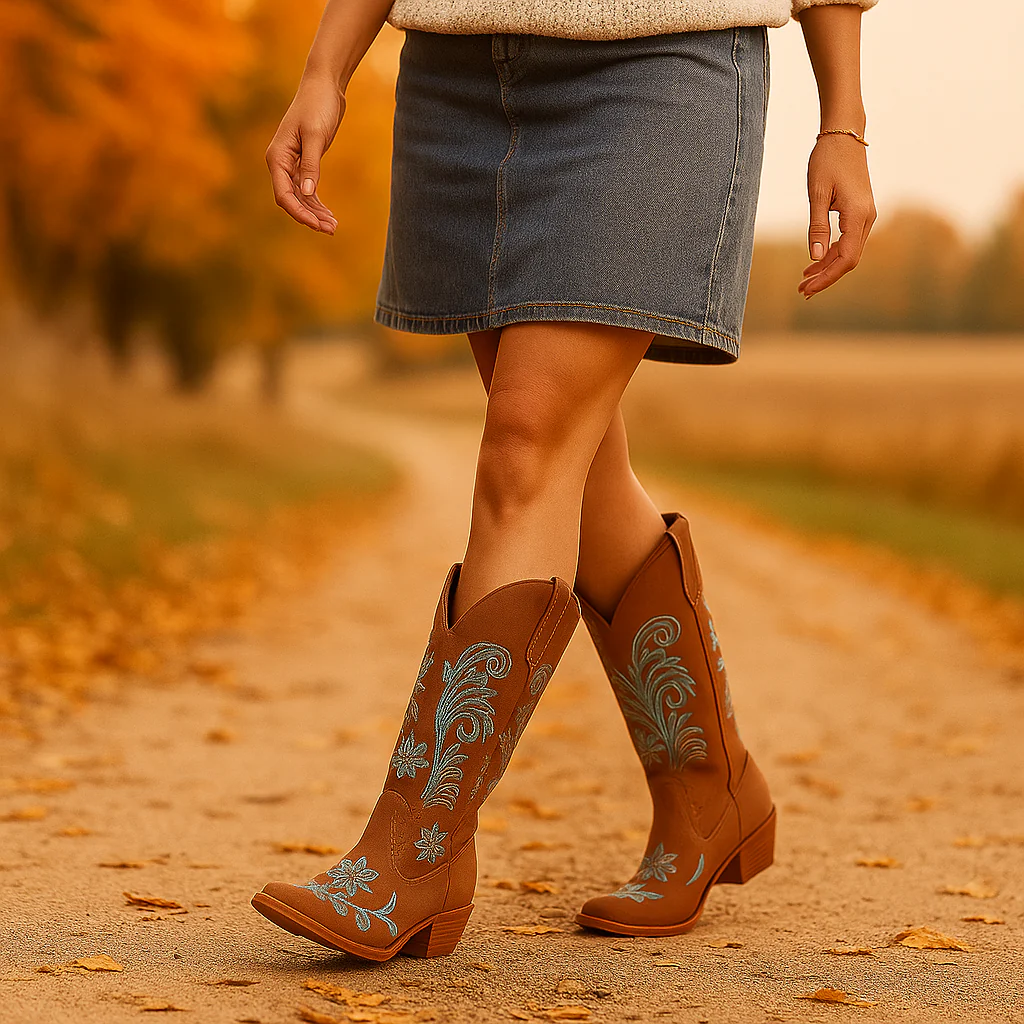 Bottes Cowboy Femme à Broderie Florale - Image 5