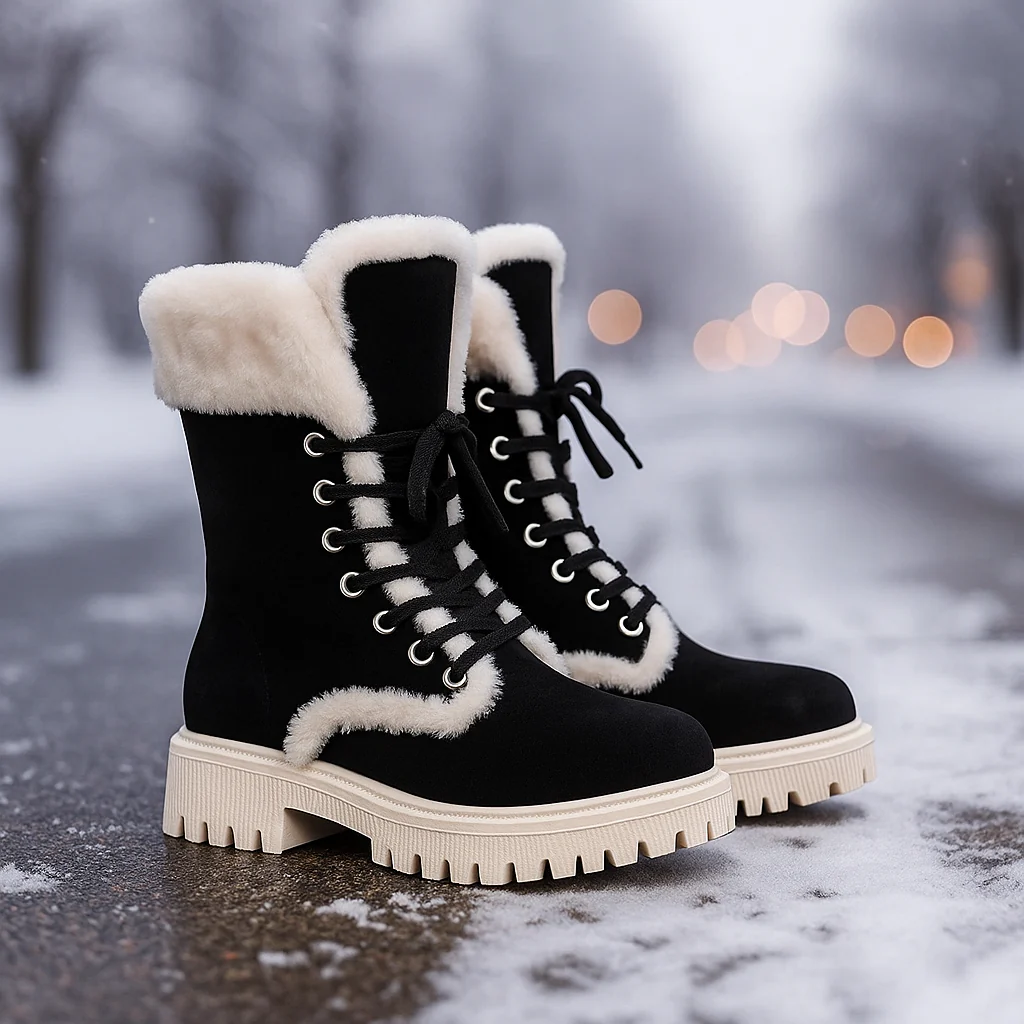 Bottes d’Hiver Femme – Chaudes et Antidérapantes - Image 2