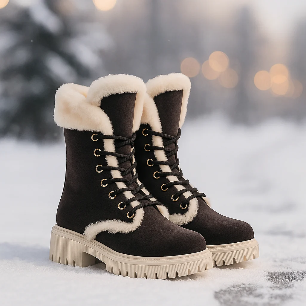 Bottes d’Hiver Femme – Chaudes et Antidérapantes - Image 3