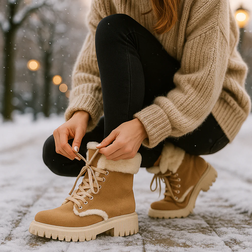 Bottes d’Hiver Femme – Chaudes et Antidérapantes - Image 4