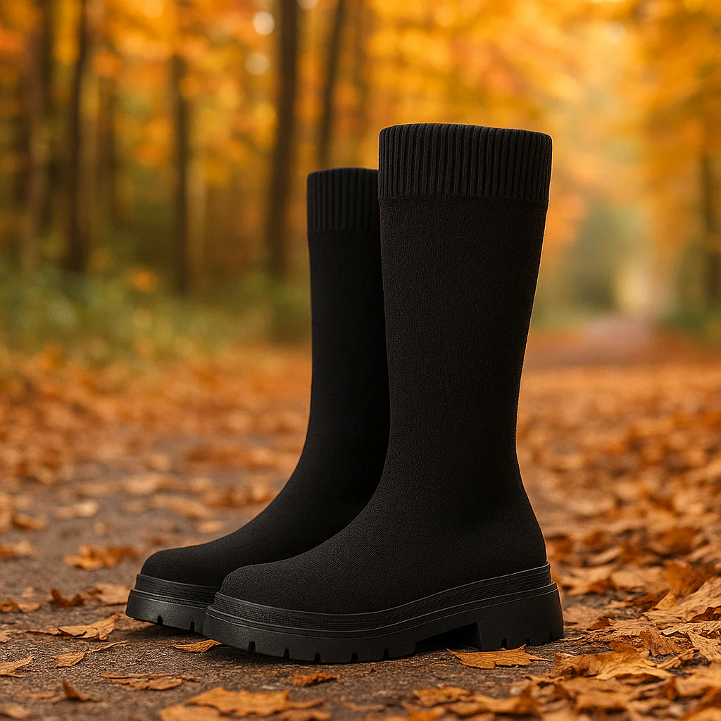Bottes Femme – Talon Plat Confort & Élégance - Image 2