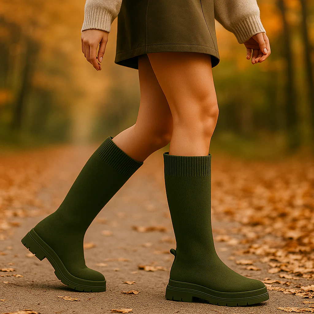 Bottes Femme – Talon Plat Confort & Élégance - Image 4