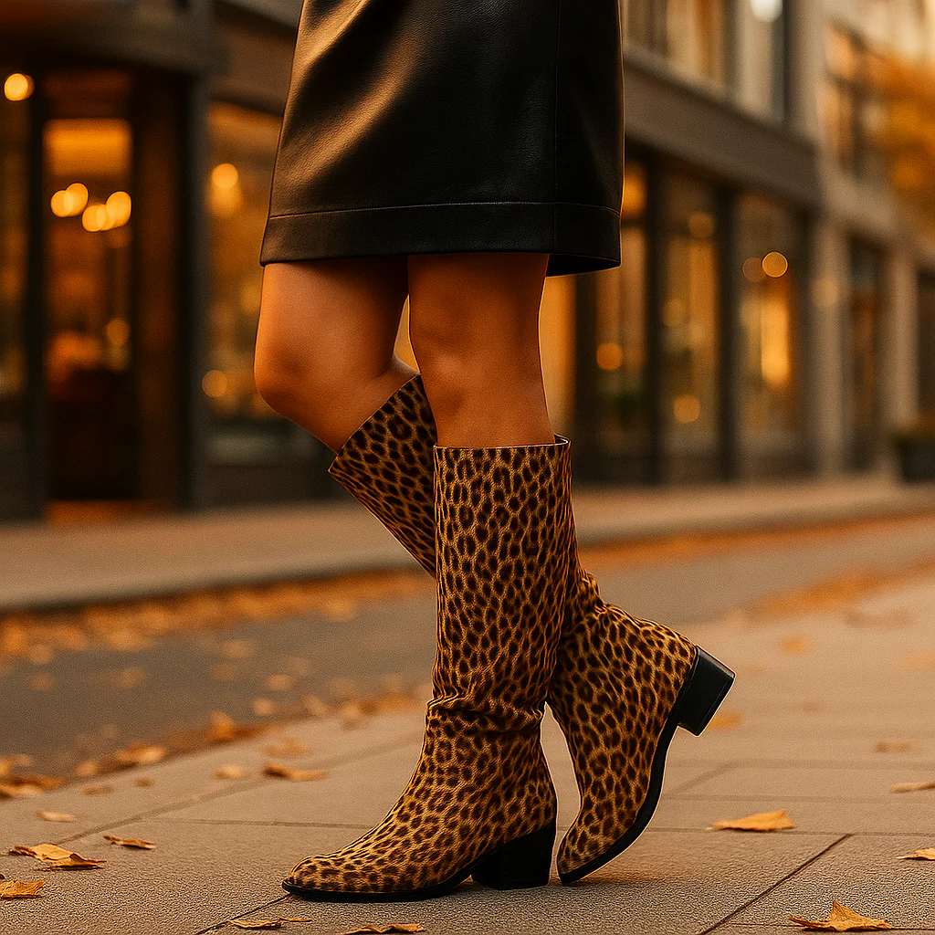 Bottes Hautes Femme Motif Léopard - Image 3