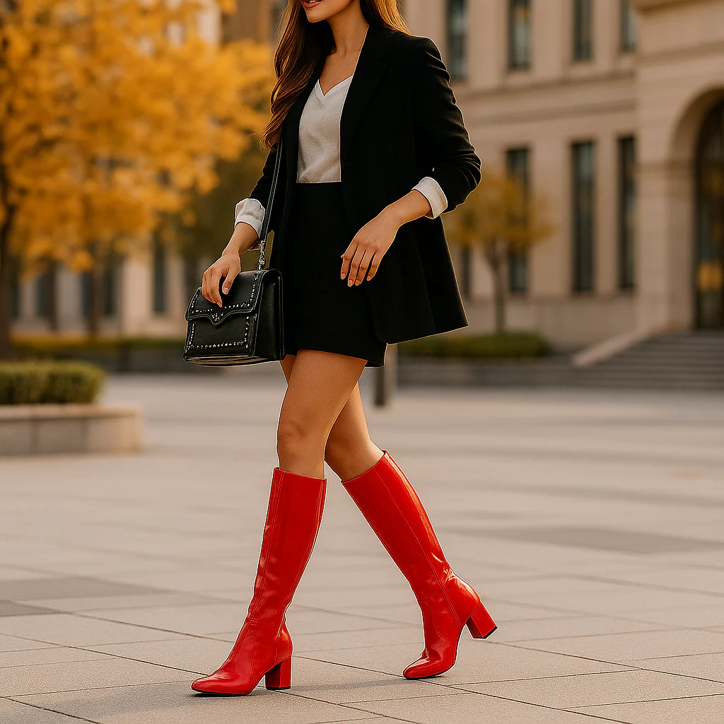 Bottes Hautes Vernies Élégantes Femme - Image 4
