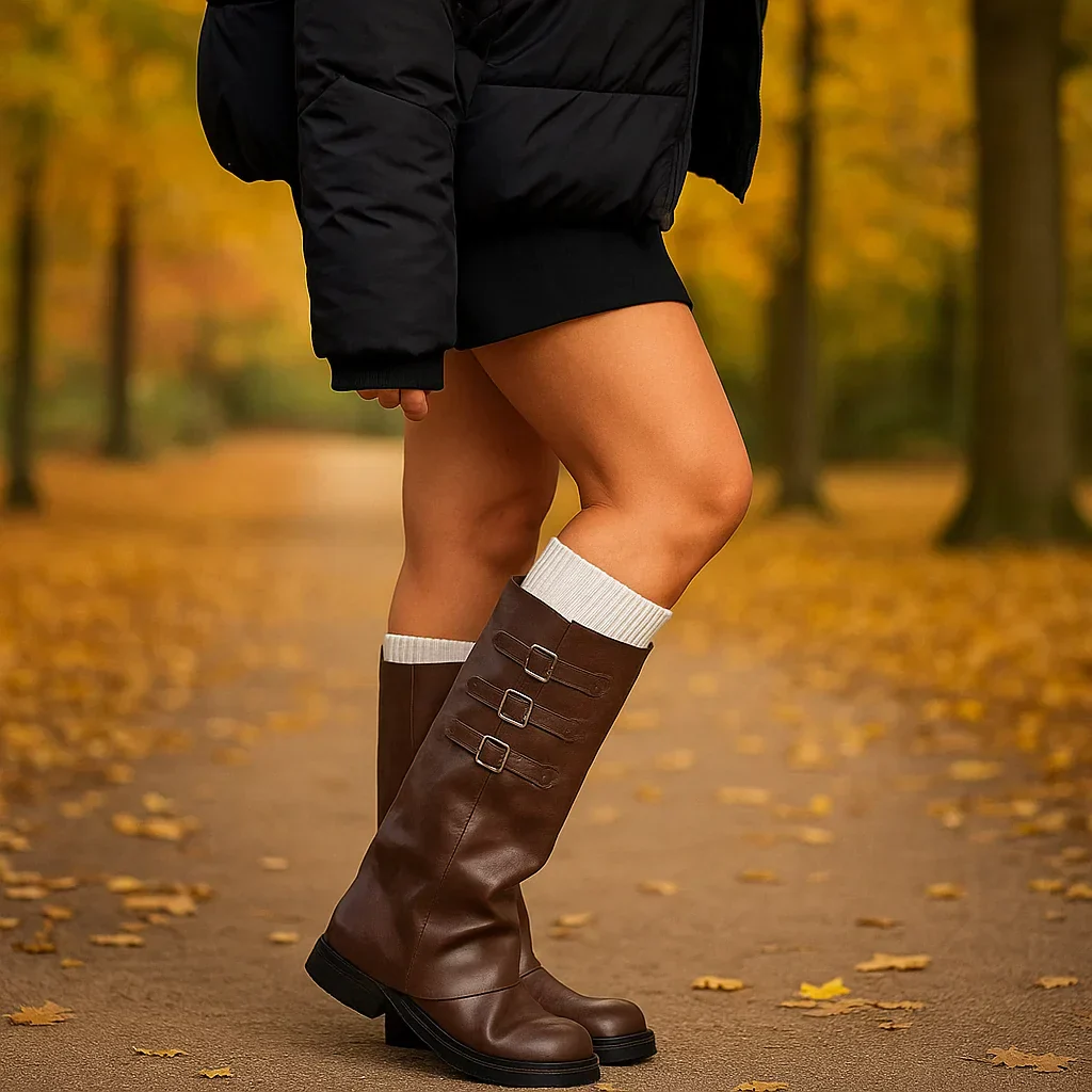 Bottes marron foncé coupe classique - Image 4