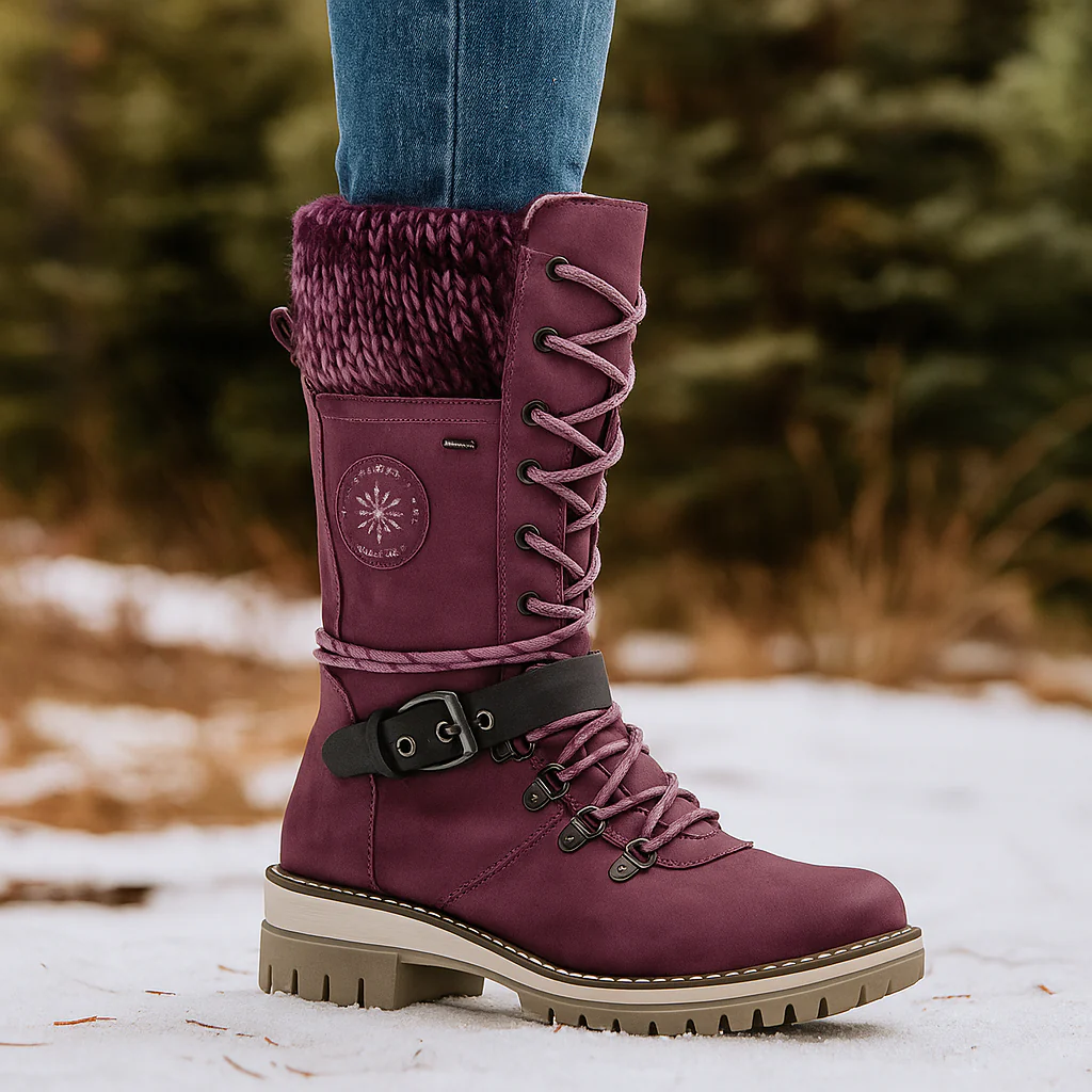 Bottes Mi-Mollet Femme Hiver à Lacets - Image 6