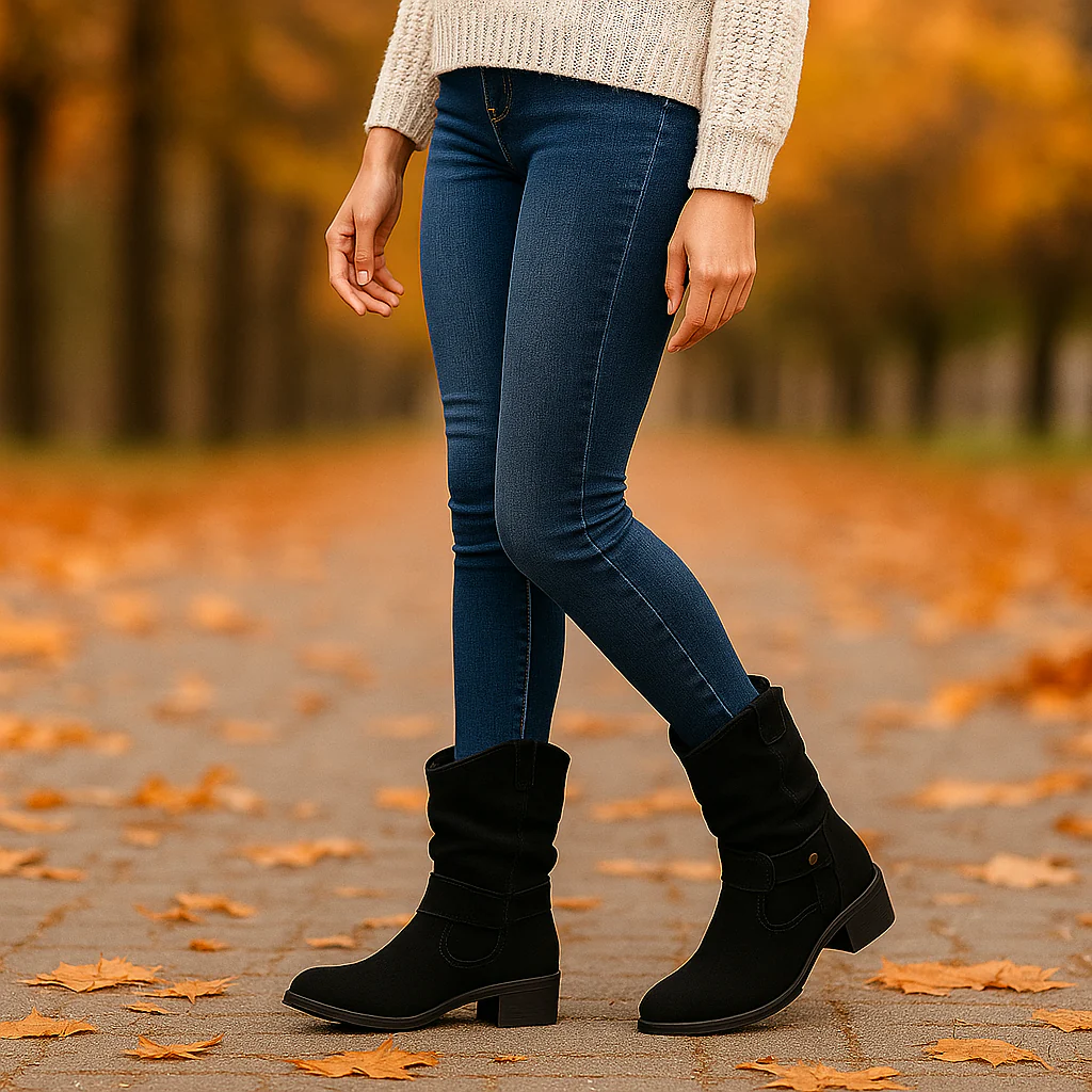 Bottes Mi-Mollet Femme Style Suède - Image 5