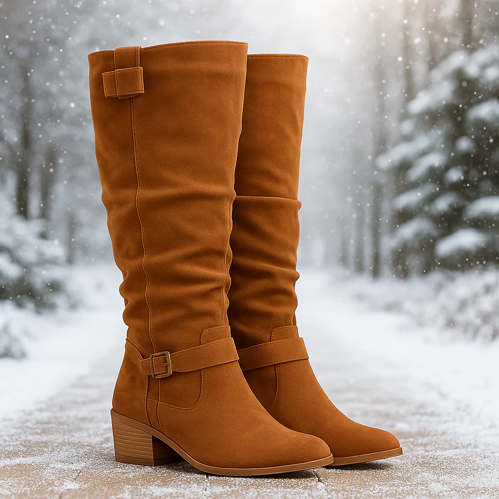 Bottes Montantes Femme en Suédine avec Boucle - Image 3
