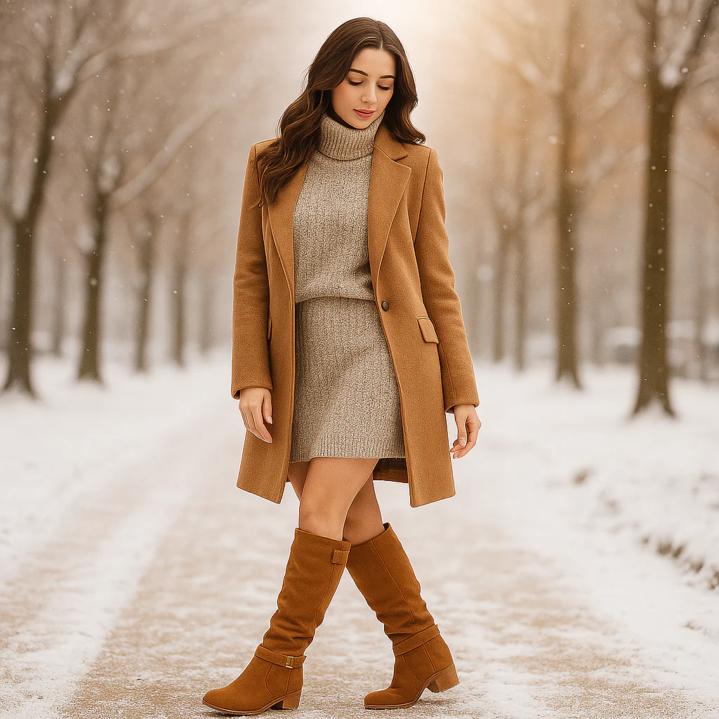 Bottes Montantes Femme en Suédine avec Boucle - Image 8