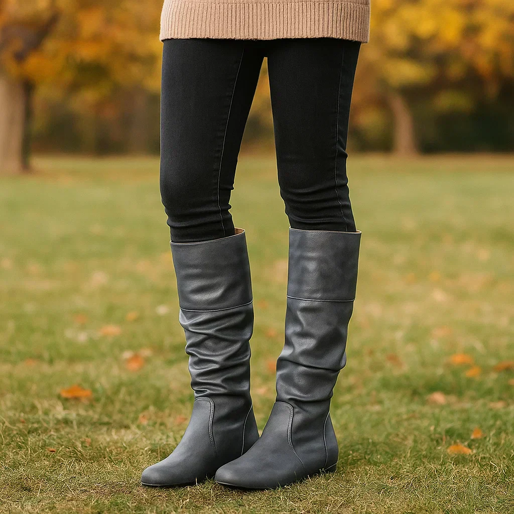 Bottes Femme – Talon Plat Confort & Élégance - Image 3