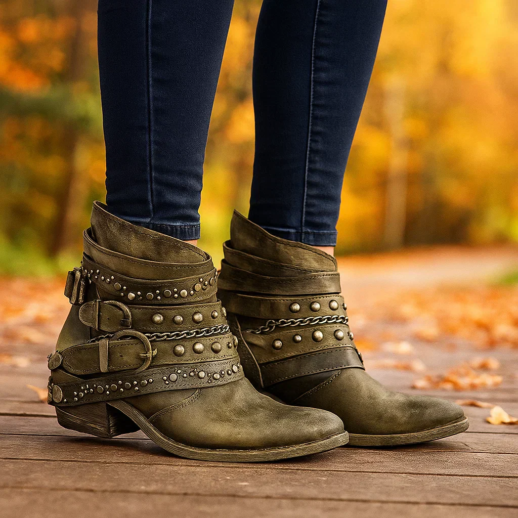 Bottes vintage femme à boucles - Style Intemporel et Confort - Image 4