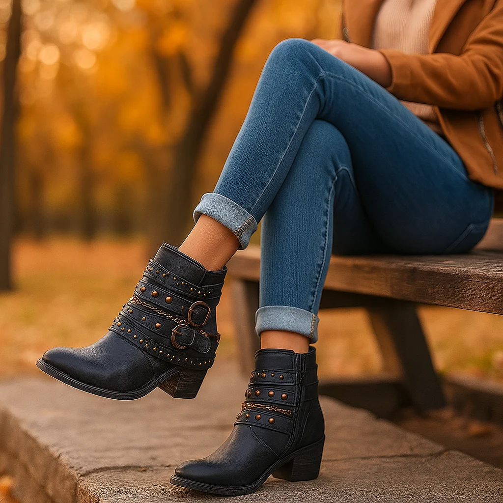 Bottes vintage femme à boucles - Style Intemporel et Confort - Image 8