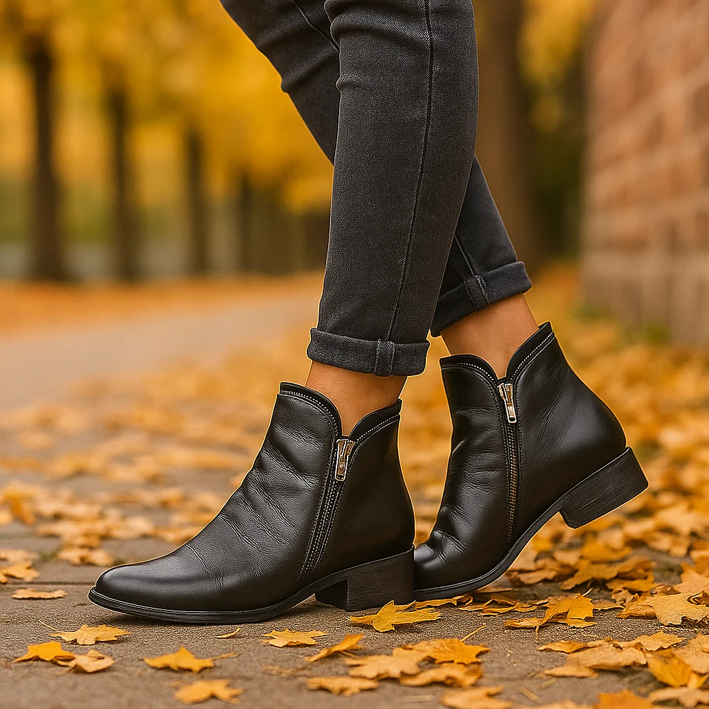 Bottines Confort Chaudes Femme Cuir Synthétique Moderne - Image 2