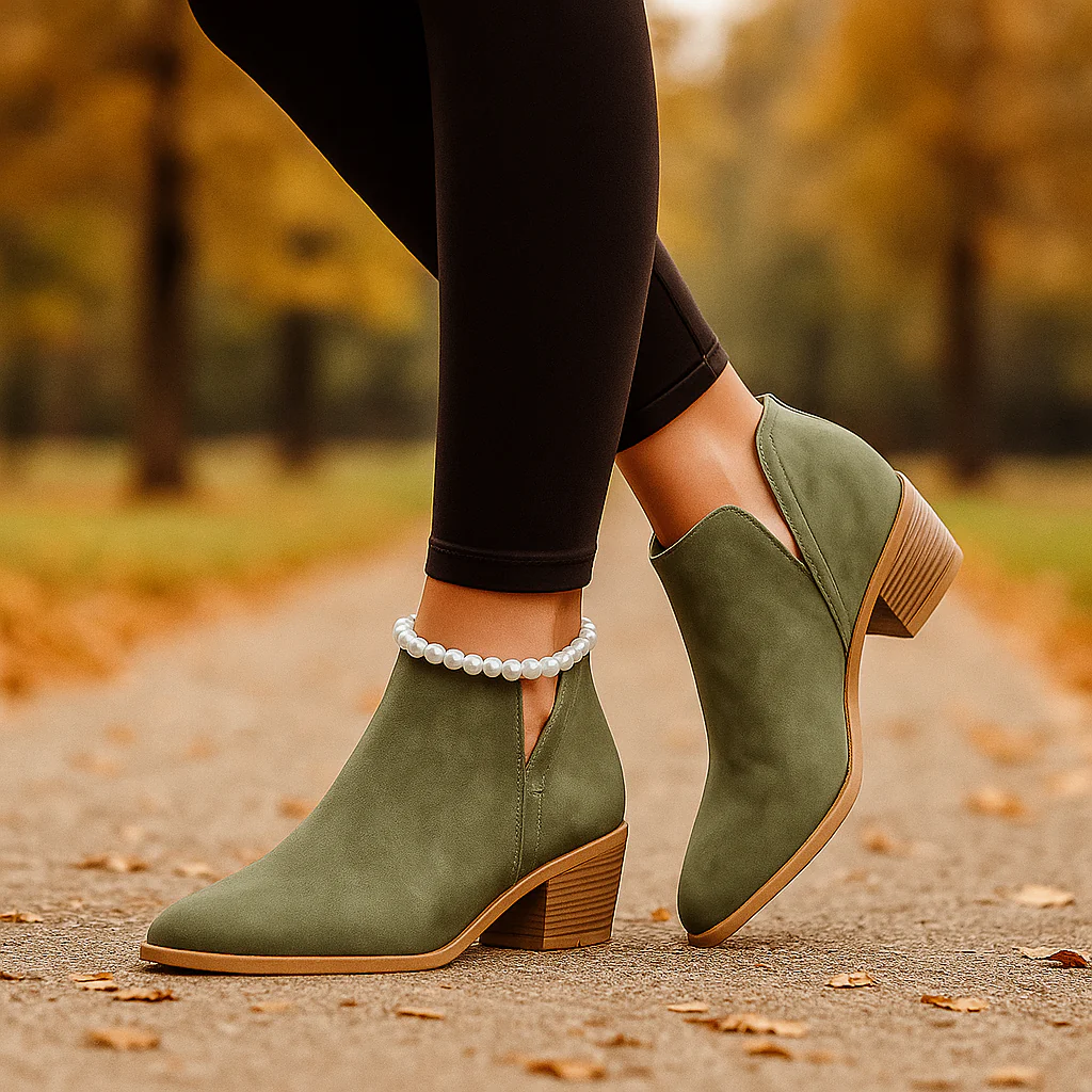 Bottines Femme Élégantes à Talon Bas