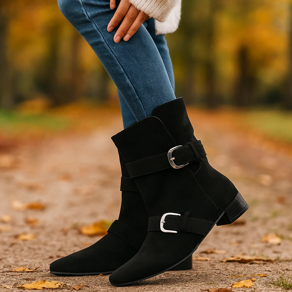 Bottines Femme en Suède avec Sangle - Image 2