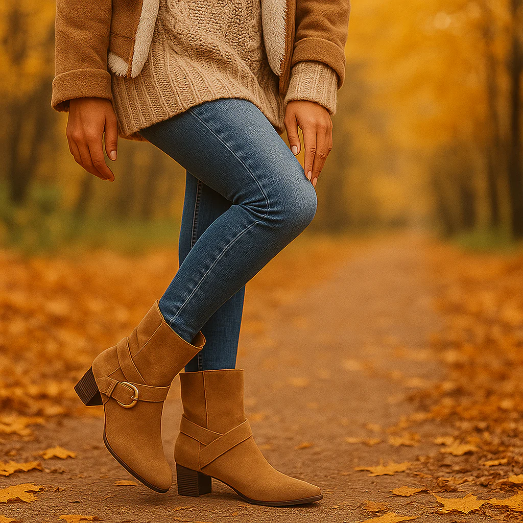 Bottines Femme en Suède avec Sangle - Image 3