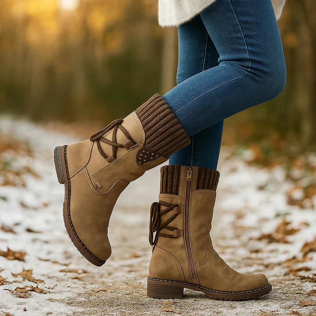 Bottines Hiver Suédées avec Détail Lacé - Image 3