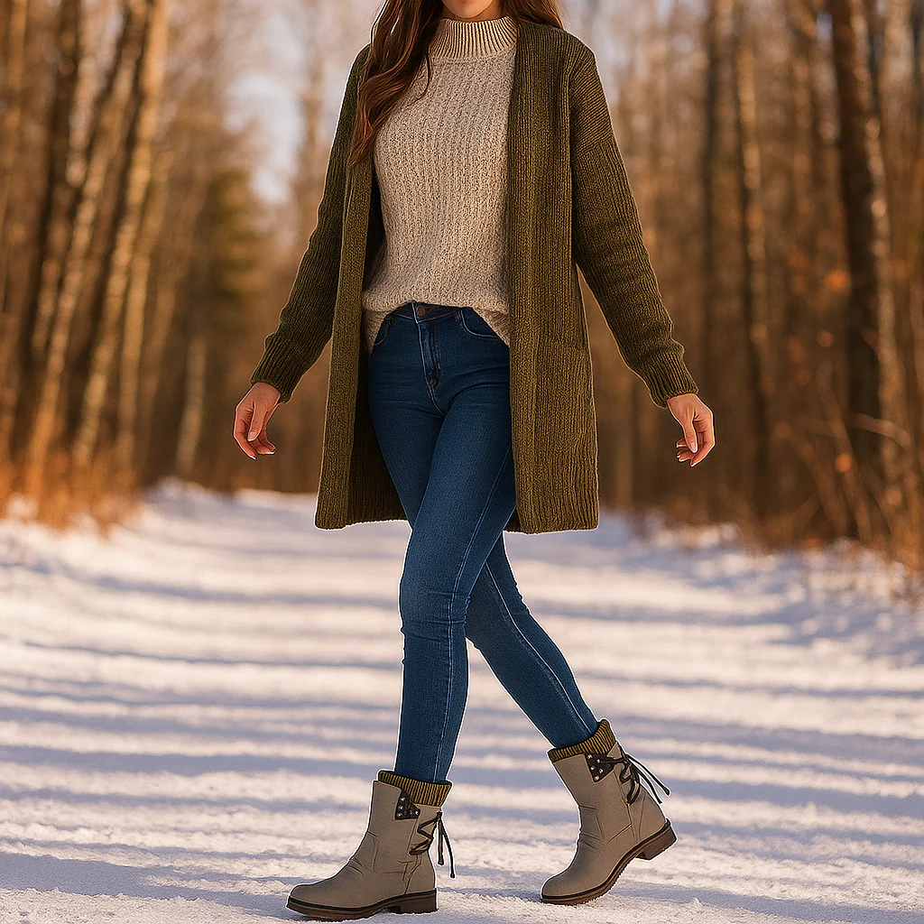 Bottines Hiver Suédées avec Détail Lacé - Image 5