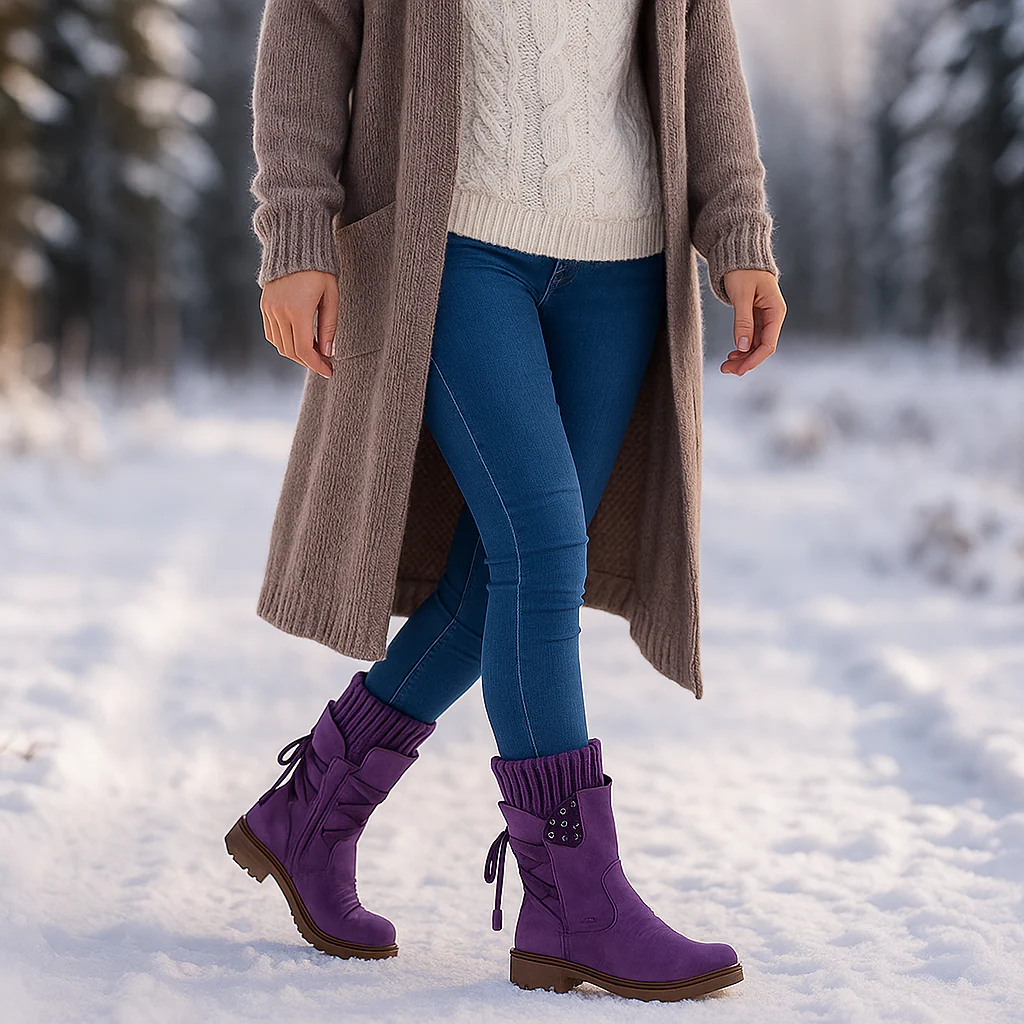 Bottines Hiver Suédées avec Détail Lacé - Image 6