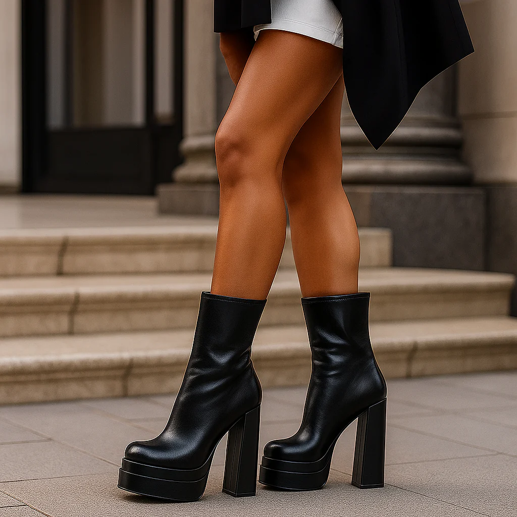 Bottines plateforme à talons hauts femme - Image 2