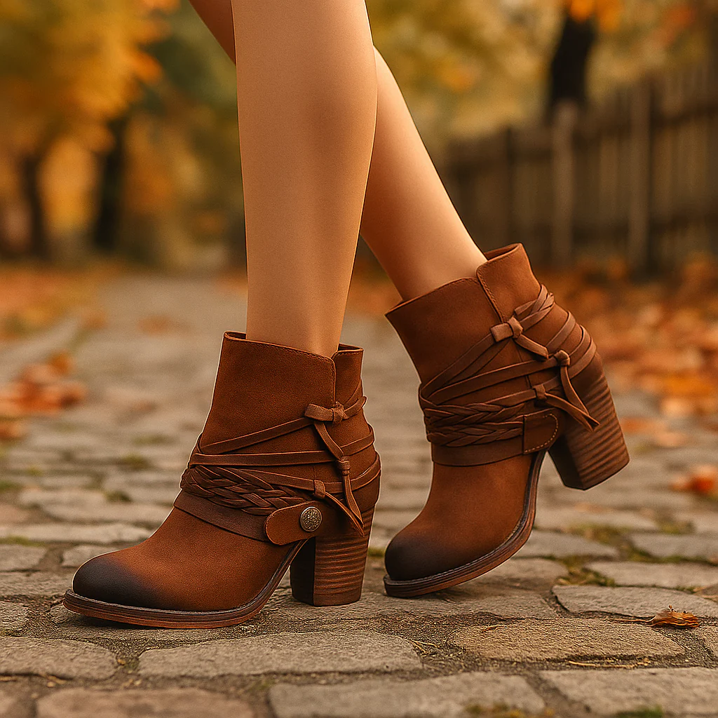 Bottines vintage en cuir femme - Image 3