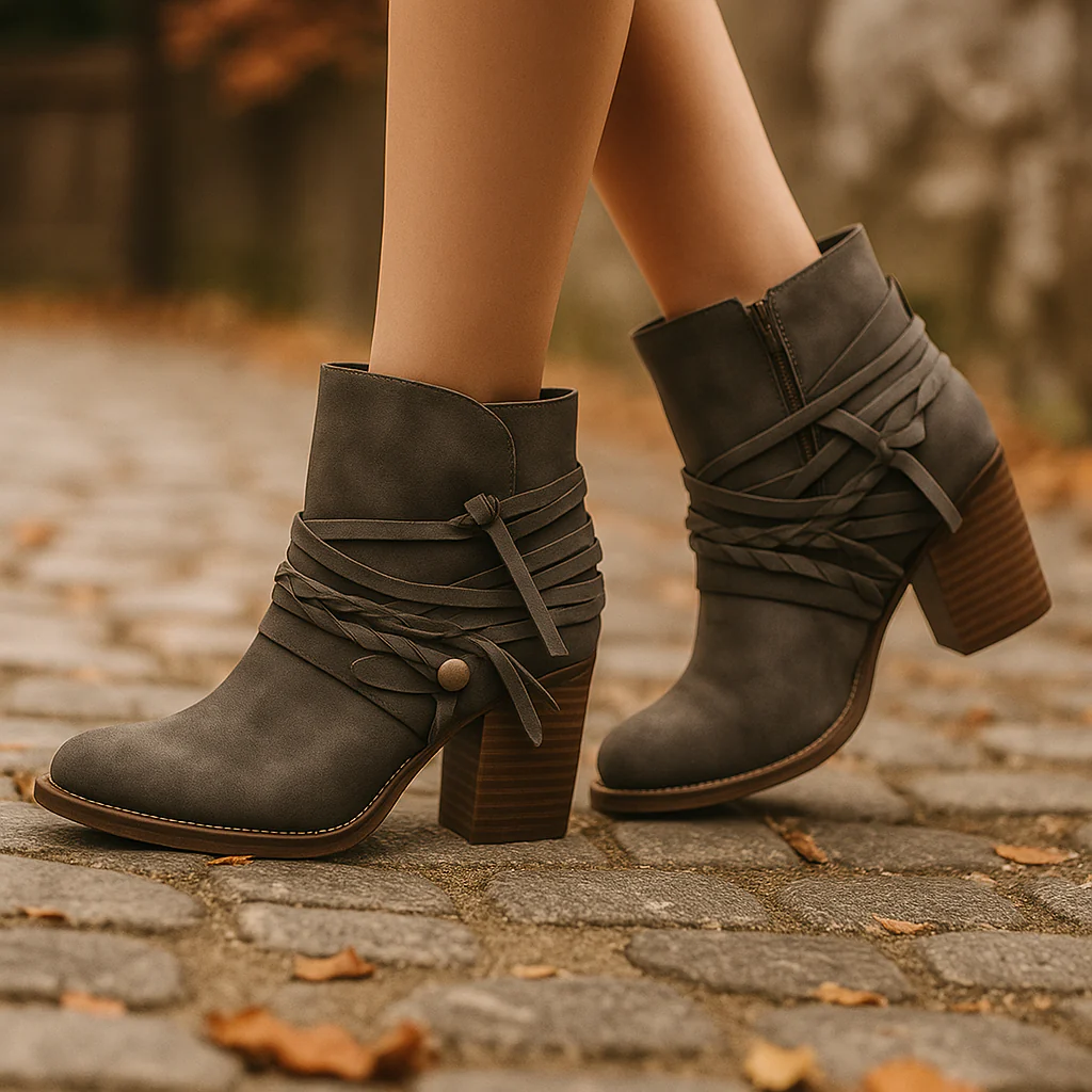 Bottines vintage en cuir femme - Image 6