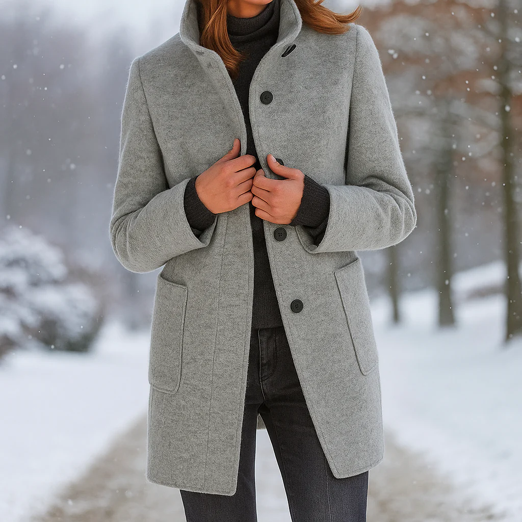 Camille - Manteau élégant pour femme avec col montant - Chaleur stylée - Image 3