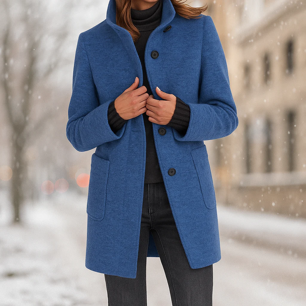 Camille - Manteau élégant pour femme avec col montant - Chaleur stylée - Image 4