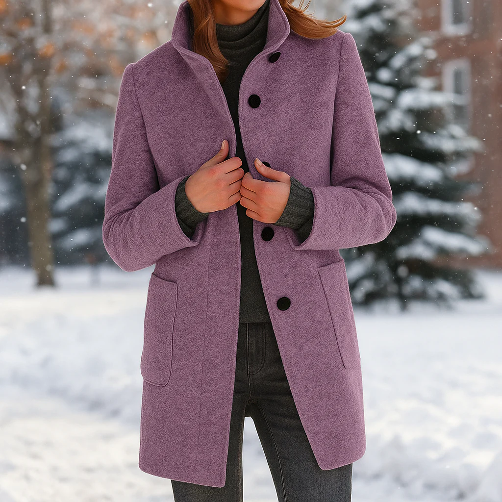 Camille - Manteau élégant pour femme avec col montant - Chaleur stylée - Image 5