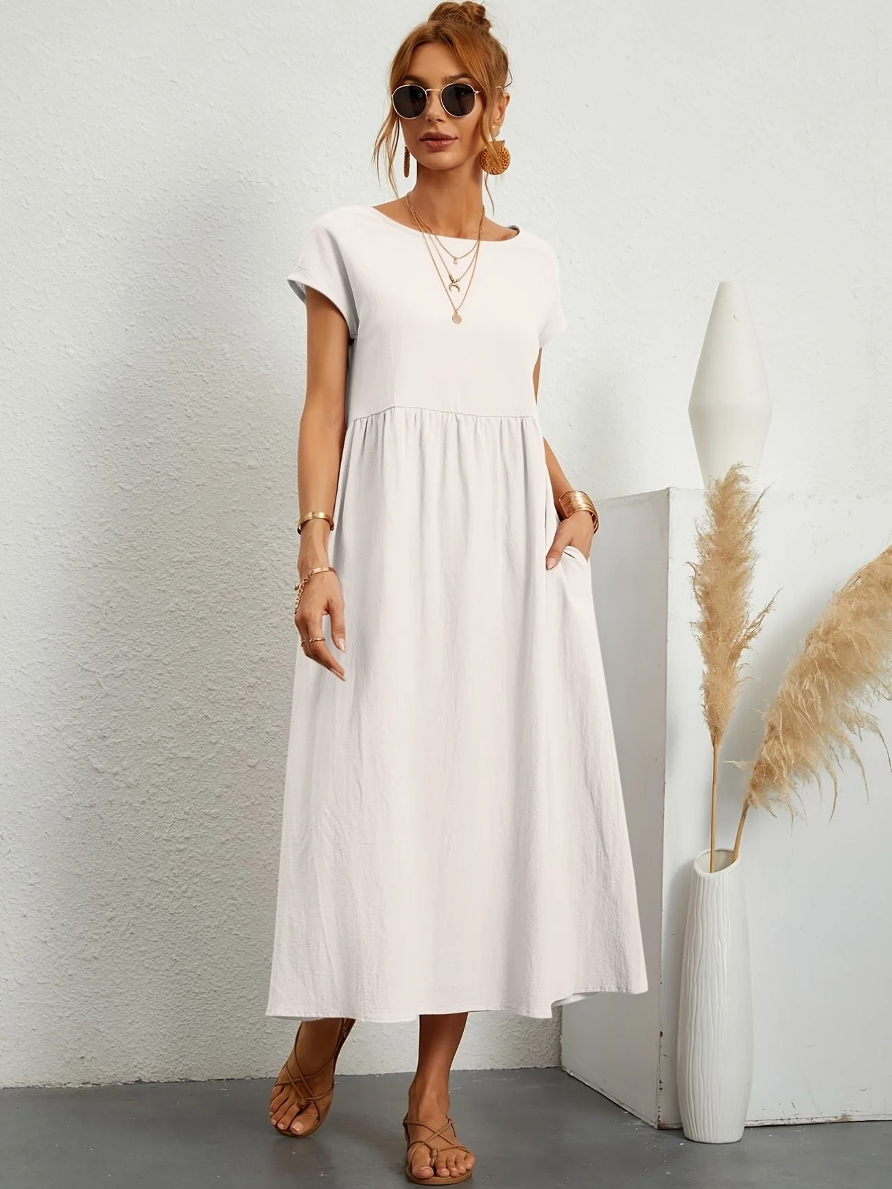 Camille - Robe femme élégante - Col rond - Coupe flatteuse