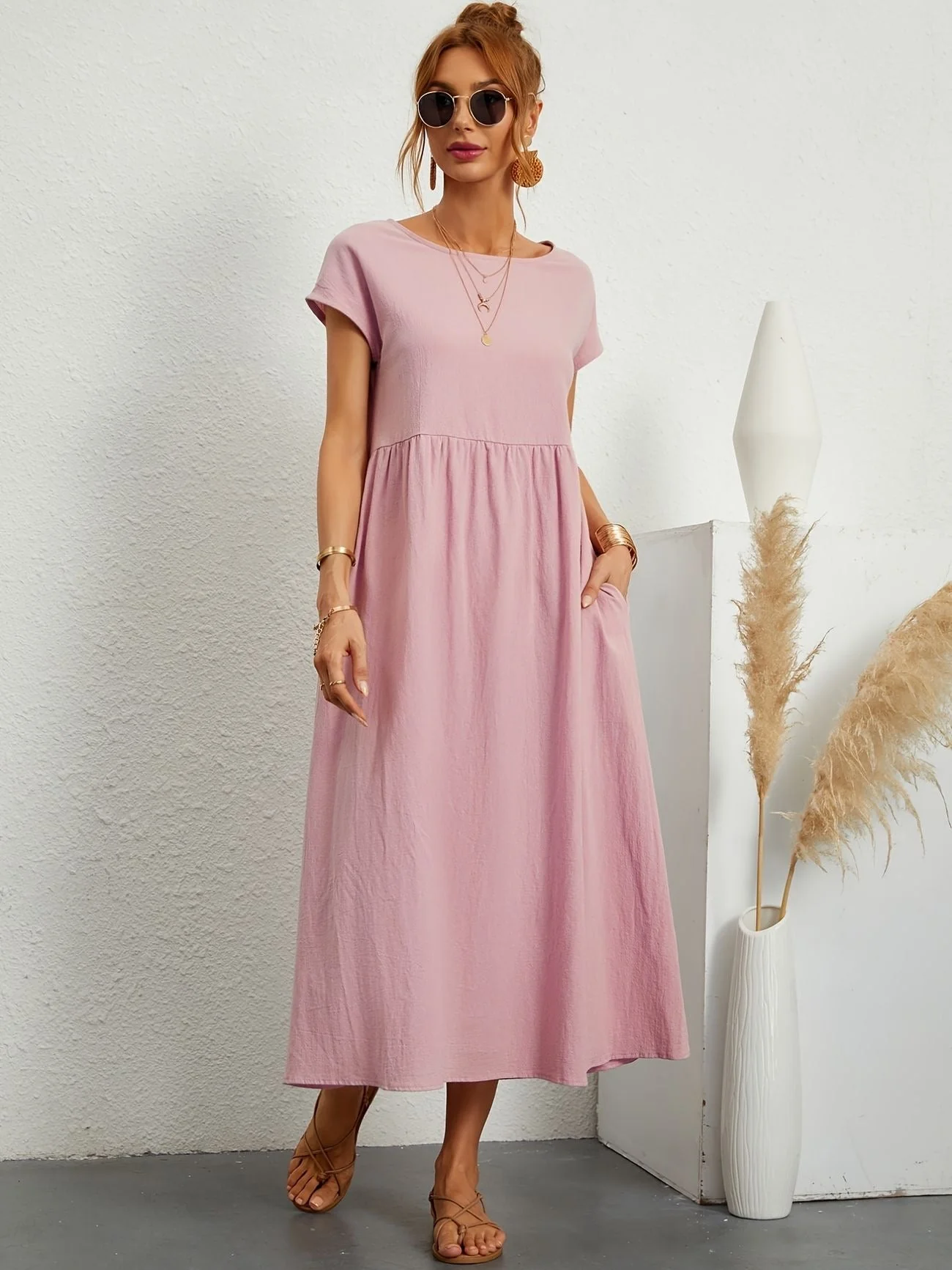 Camille - Robe femme élégante - Col rond - Coupe flatteuse - Image 11