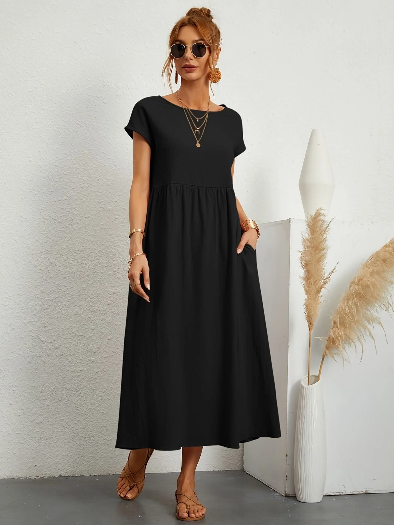 Camille - Robe femme élégante - Col rond - Coupe flatteuse - Image 6