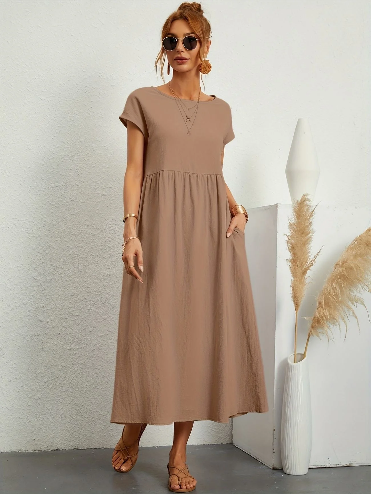 Camille - Robe femme élégante - Col rond - Coupe flatteuse - Image 8