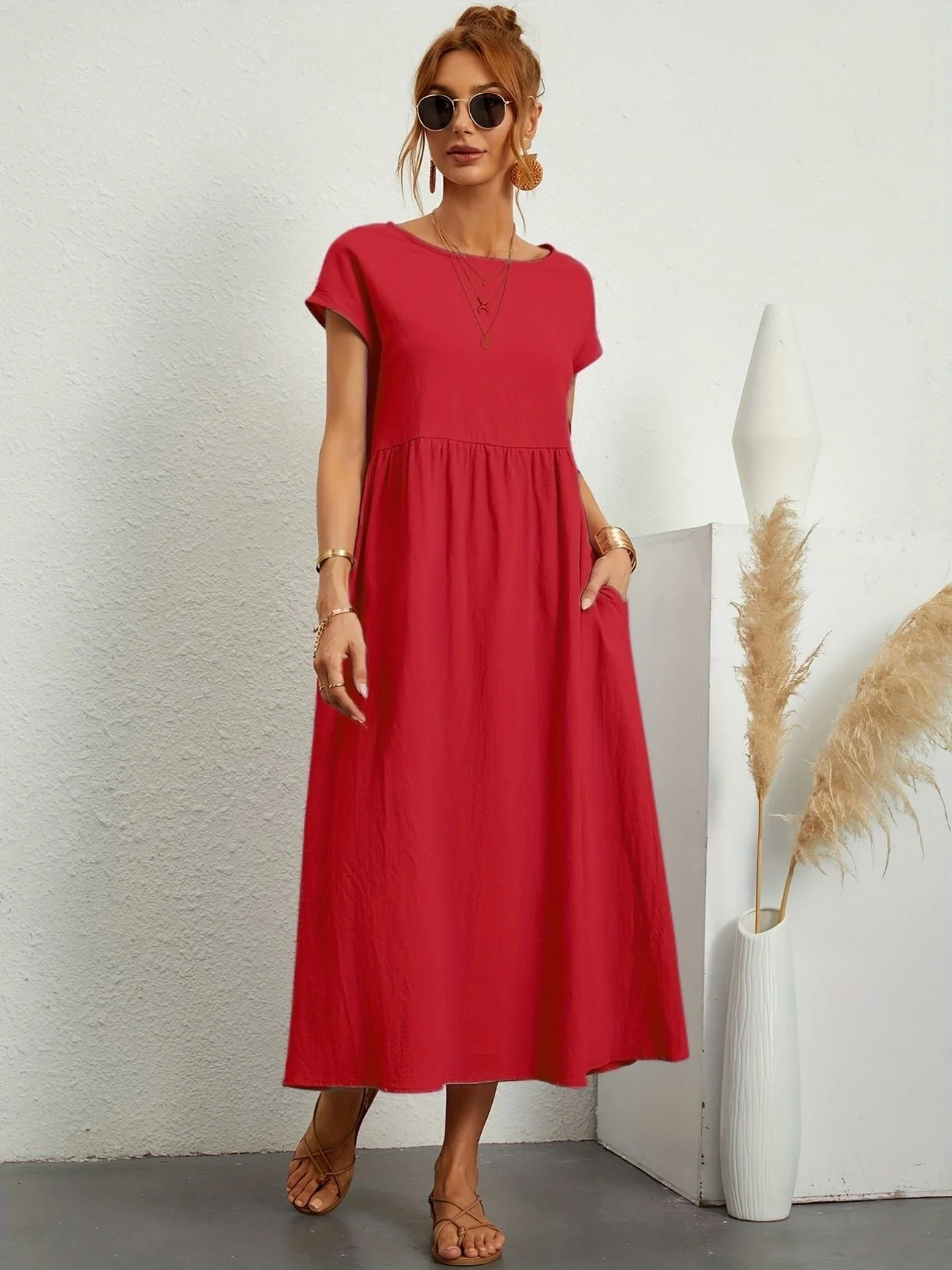 Camille - Robe femme élégante - Col rond - Coupe flatteuse - Image 9
