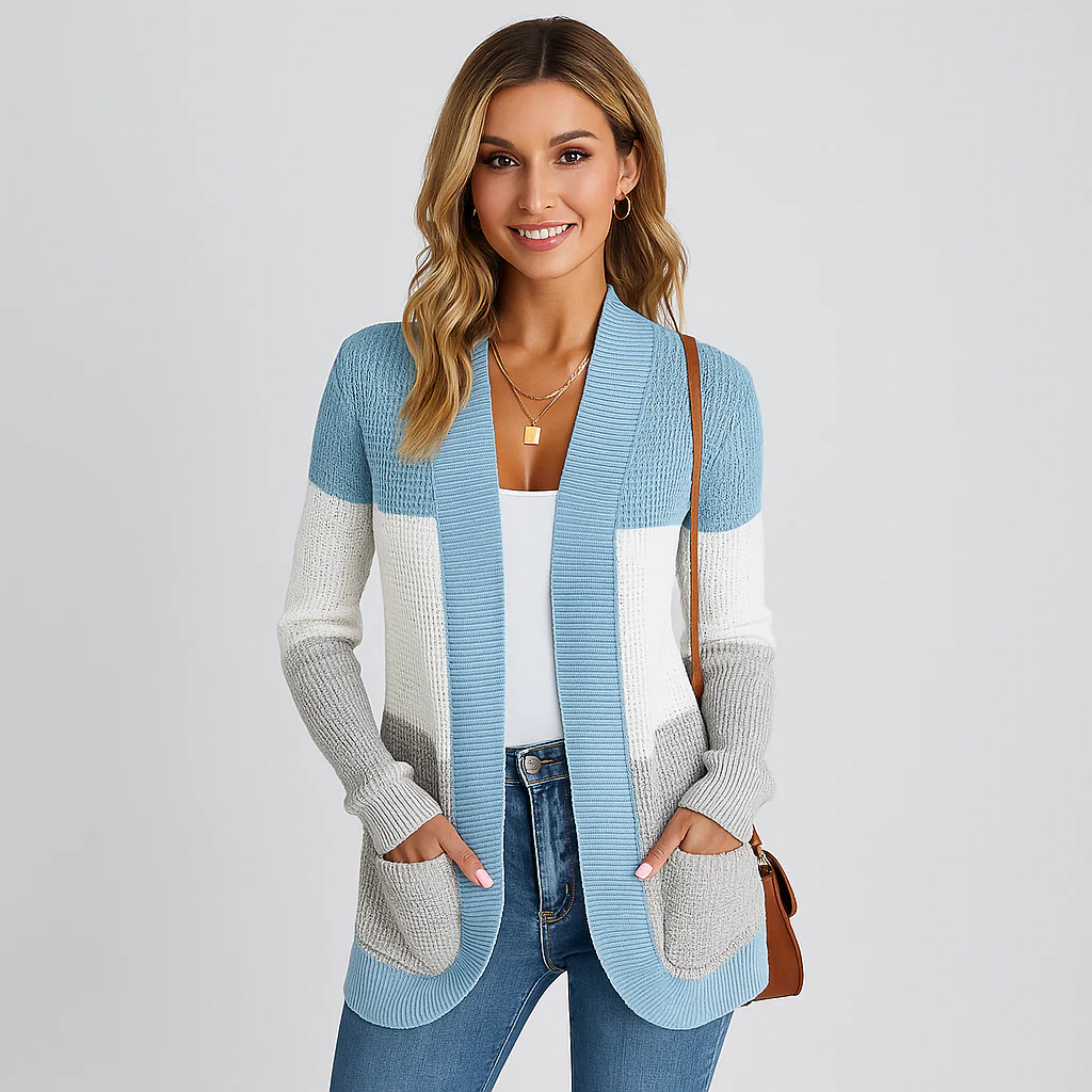 Cardigan en Tricot Dame Groft - Décontractée Silhouette - Poches Pratiques - Image 4